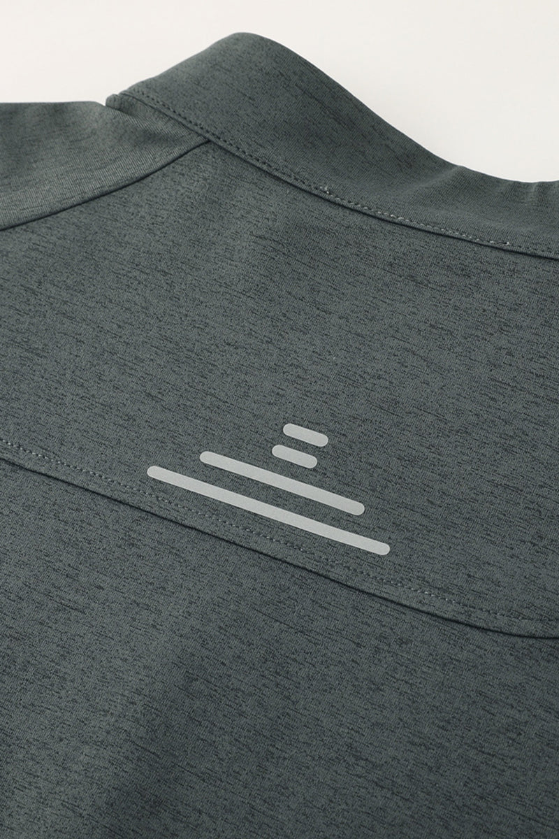 Men Half-Zip Reflective Training Long Sleeve Top