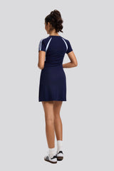 Tennis Sports Casual Dress Slim-fit Golf Short Sleeve Breathable Long Skirt