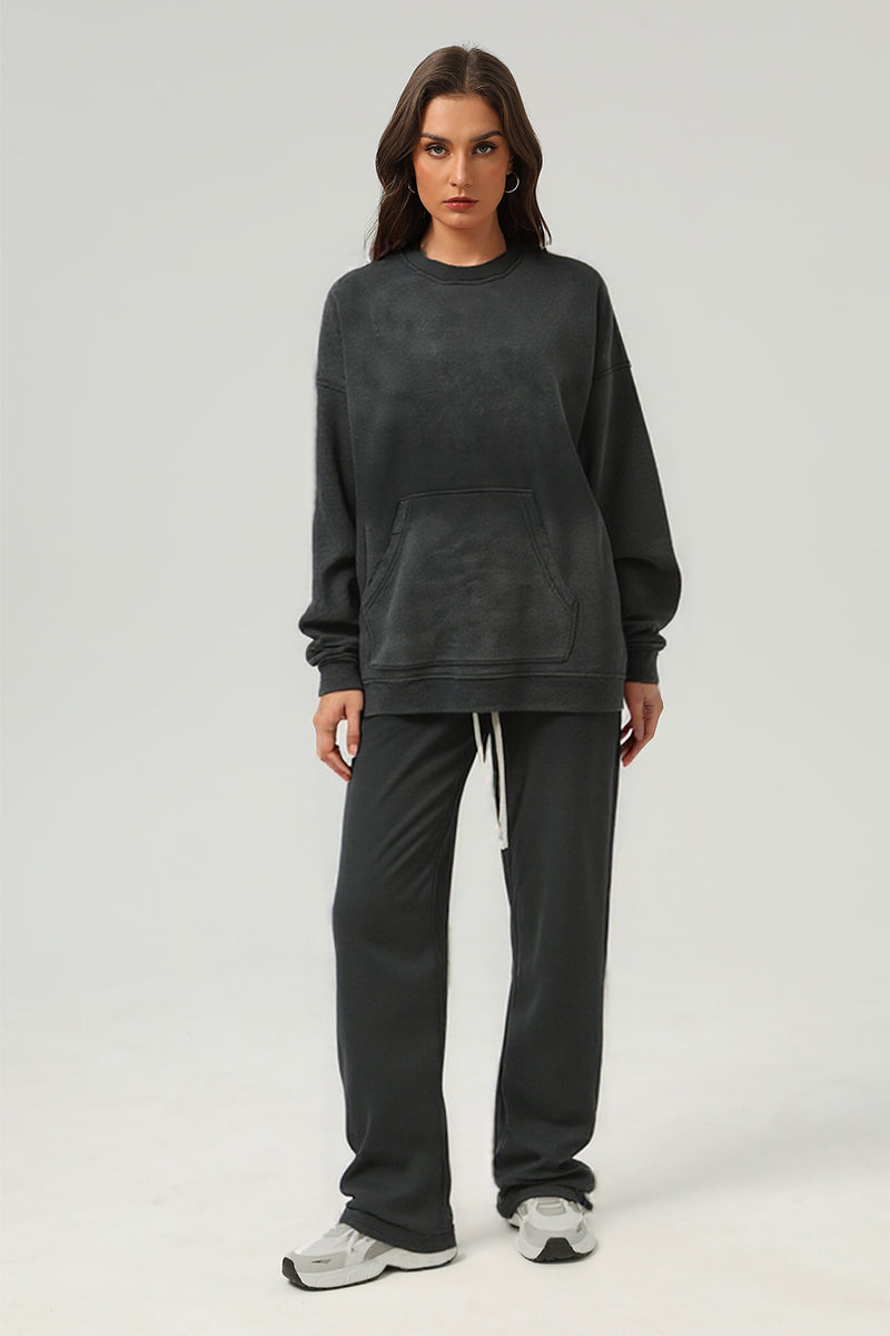 Unisex spray-dyed crew neck tracksuit