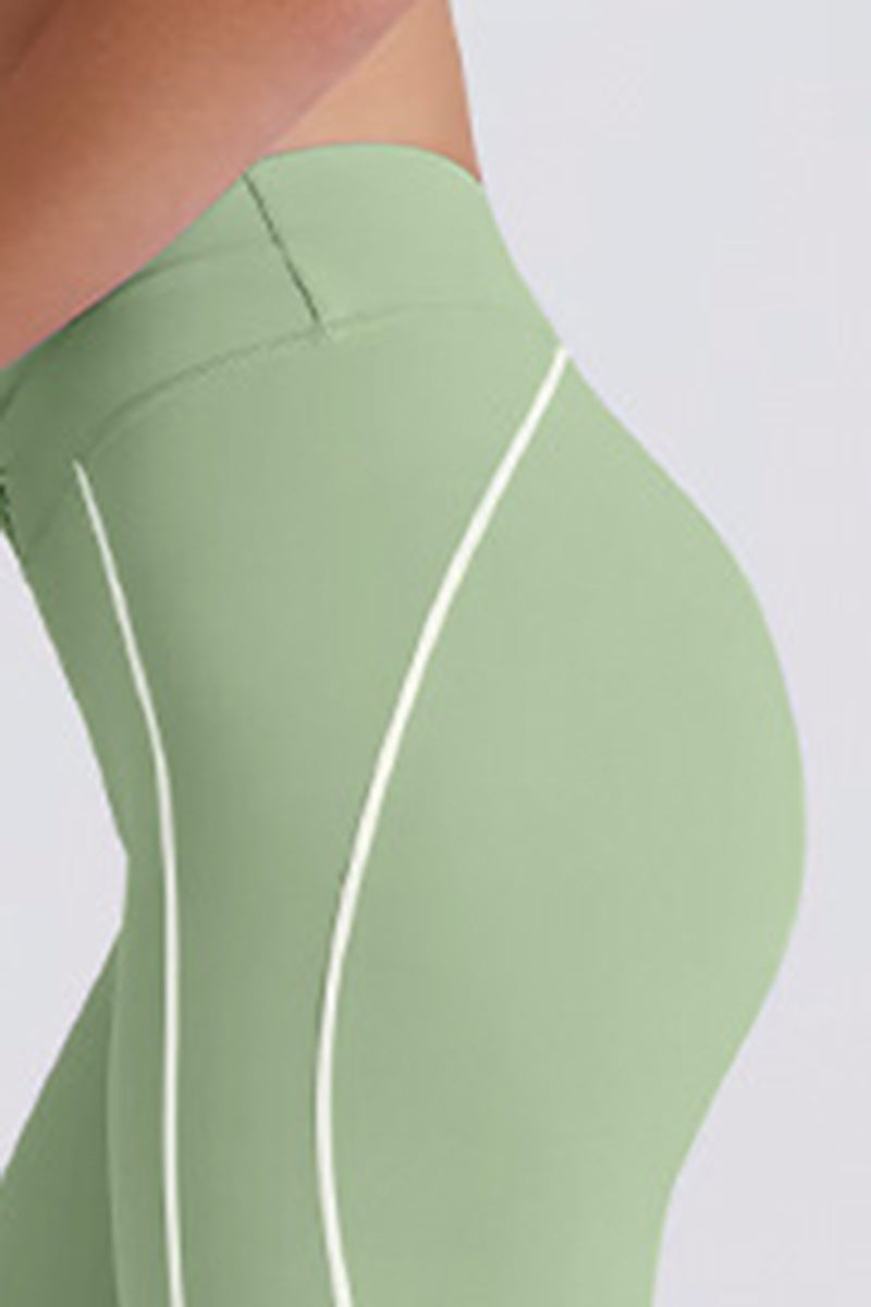 Women's Halter Twist Color-Block Sports Bra & Leggings Set