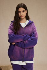 Unisex 360G Heavyweight Washed Distressed Hooded Jacket