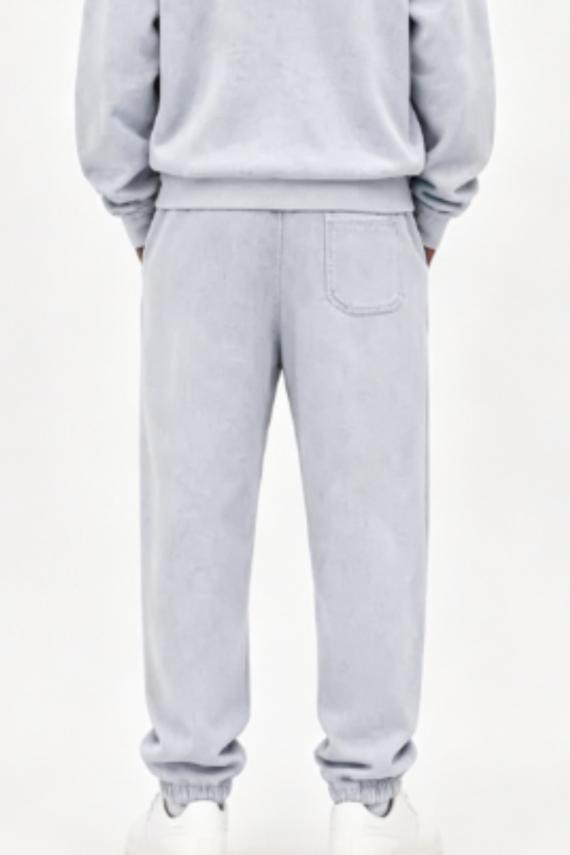 Unisex Fall Vintage Washed Elastic Waist Drawstring Joggers