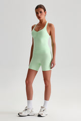 Women Solid Naked Sensation Yoga Set: High-Waisted Sculpting Shorts + Crisscross Back Support Bra