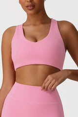 Women Cross Back V-Neck Yoga Sports Bra