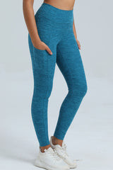 Women Pleated Skinny Hip V Waist Side Pockets No Embarrassment Line Fitness Exercise Yoga Pants