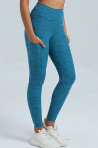 Women Pleated Skinny Hip V Waist Side Pockets No Embarrassment Line Fitness Exercise Yoga Pants