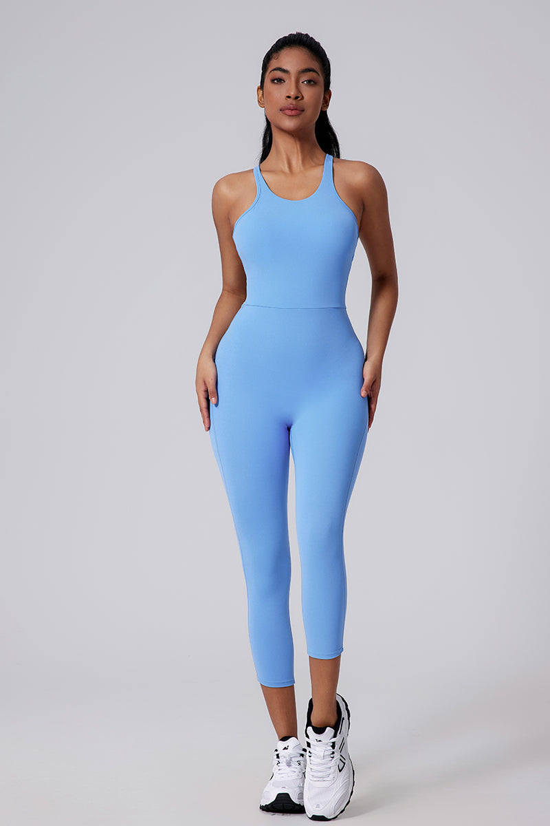 Women V-Back Sculpting Butt-Lifting Naked-Feel Yoga Running Fitness Bodysuit