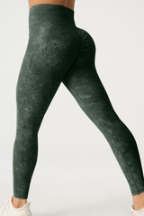 Women's Seamless Pleated Slim Yoga Leggings