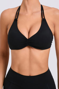 Women Double Adjustable Clasp Hanging Neck Beauty Back Fastening Quick Drying Sports Fitness Yoga Bra