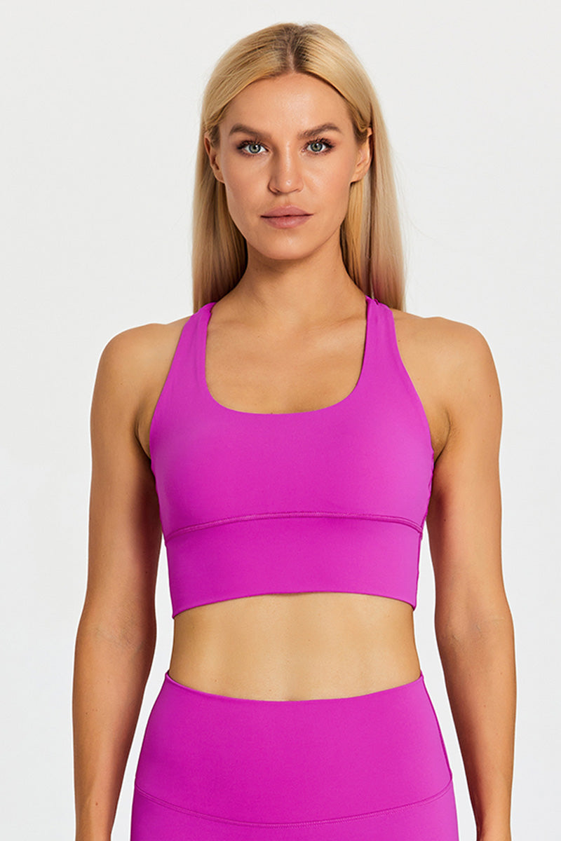 Detachable Chest Pad Cross-Back Sports Bra