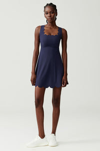 Women Wave-Trim Back-Cross Tennis Dress