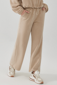 Women's Fall/Winter Fleece Warm Drawstring Raw Hem Pants