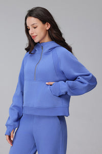 Women Cropped Fleece Hooded Hoodie