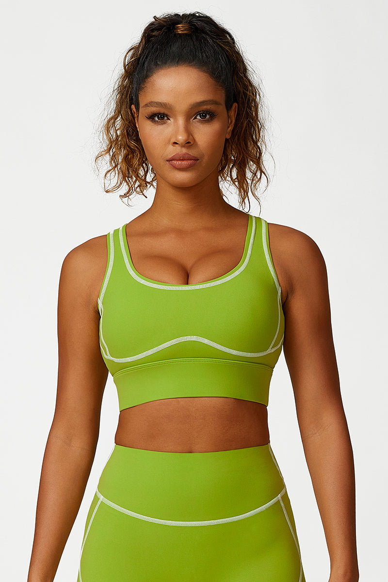 Women'S Color Clash Yoga Sports Bra