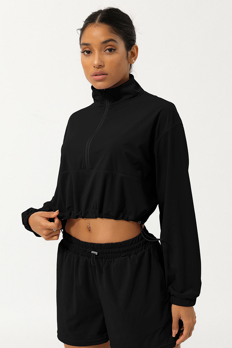 Women'S Half Zip Loose Sports Long Sleeves