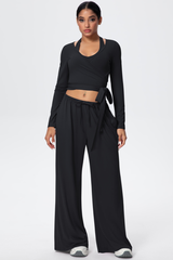 Women’s 3-Piece Set:Halterneck Top & Long Sleeves Top & Pants