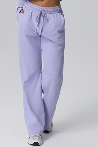 Women Fall Quick Dry lastic Waist Drawstring Wide-Leg Pants
