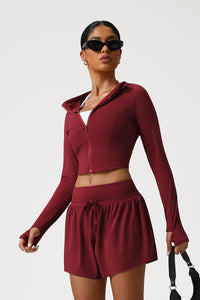 Women Slim Fit Hooded Quick-Dry Breathable Outdoor Training Jacket