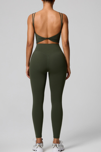 Women's Women's Double Strap Twist Back Bra And Leggings