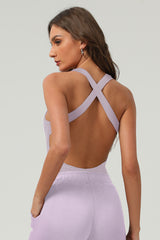 Women Cross-Back High-Waist One-Piece Yoga Bodysuit