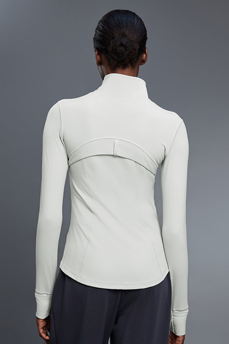 Women Stand-Collar Slim-Fit Zippered Yoga Running Workout Jacket
