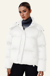 Women's Cropped Hooded Cotton Jacket