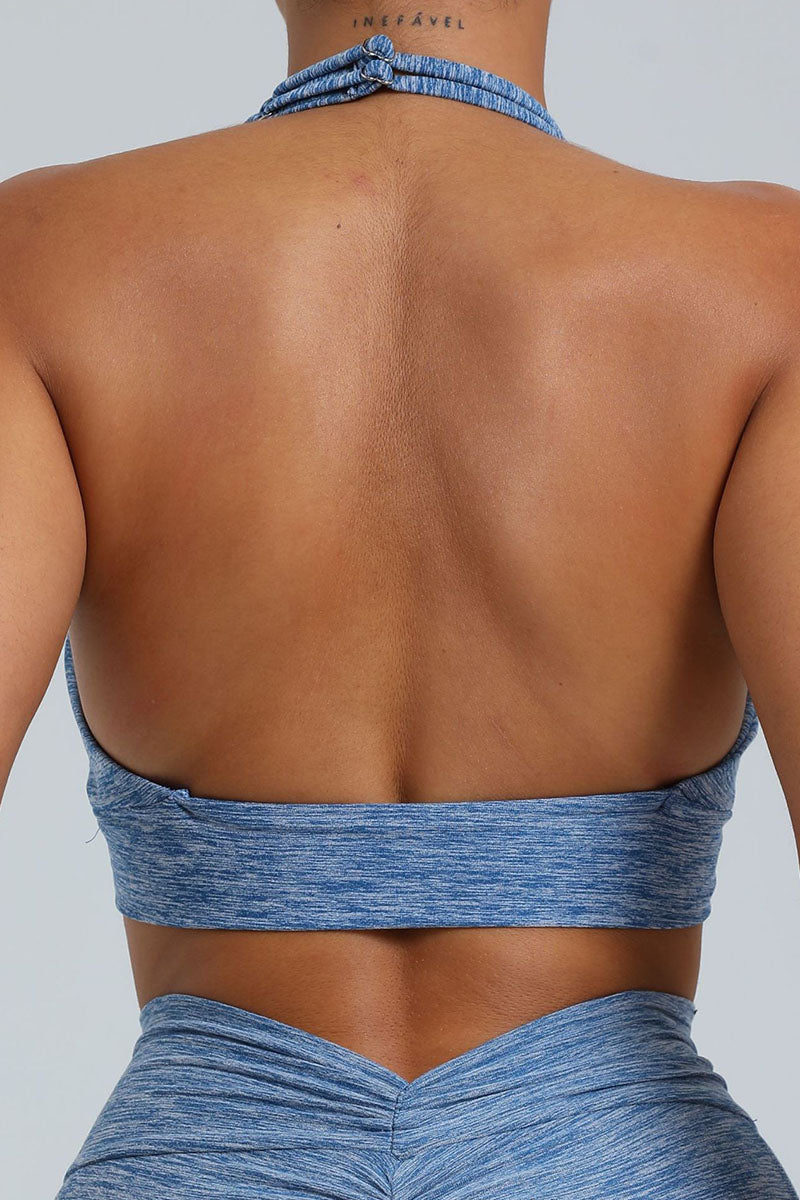 Women Adjustable Straps Hanging Neck Skinny Back Quick Dry Sports Fitness Running Yoga Bra