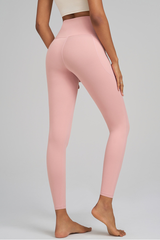 High-waist, snug-fitting athletic pants