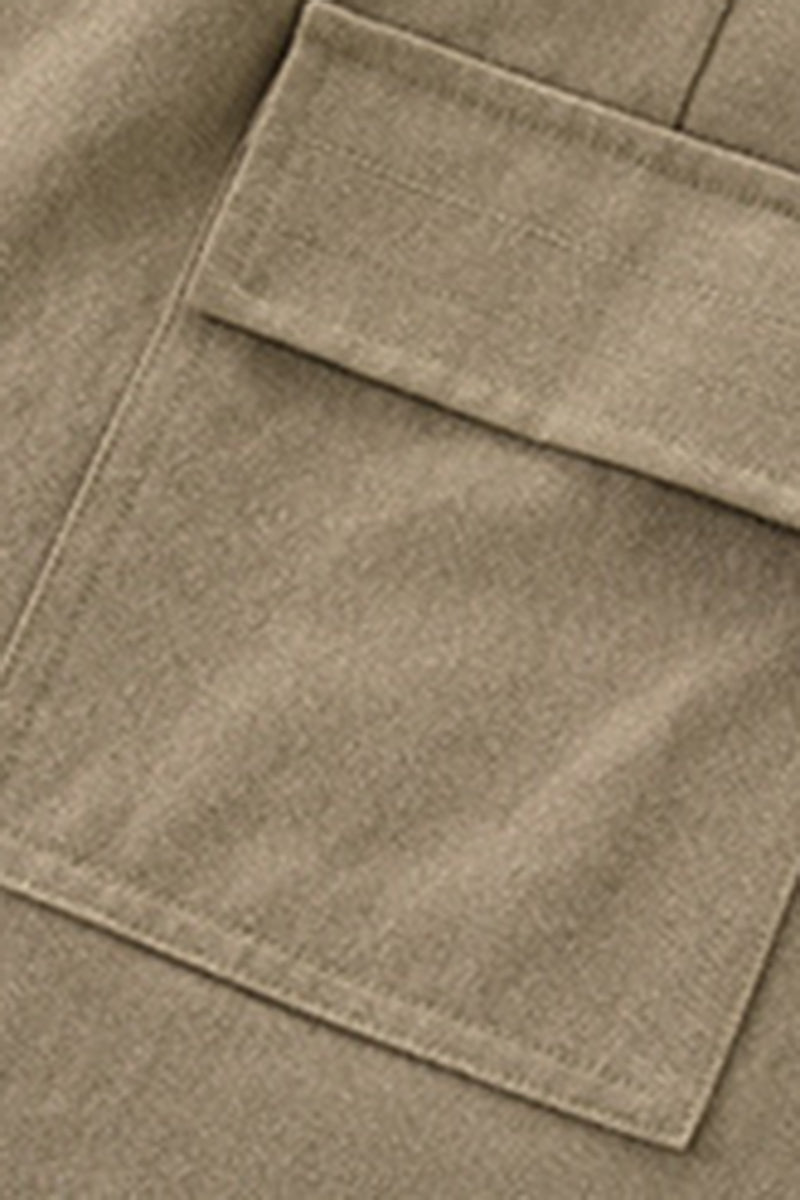 Women Relaxed Mid-Rise Wide-Leg Cargo Pants - Tencel Cotton Blend