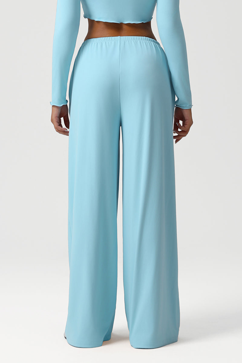 Women Wide Leg Low Rise Pocket Yoga Pants
