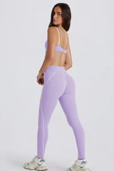 Women's Color Block Twist-Back Bra & Yoga Leggings Set