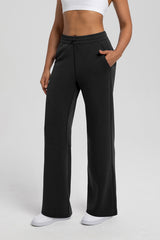 Women Modal Air Layer Loose Fit Yoga Straight Leg Pants