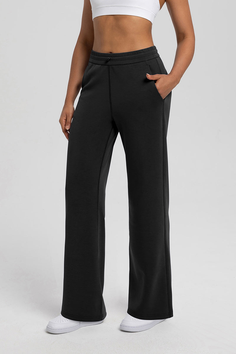 Women Modal Air Layer Loose Fit Yoga Straight Leg Pants