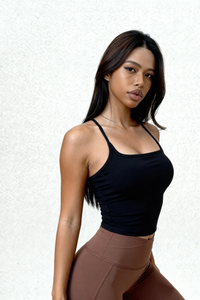 Women's medium strength fixed chest pad yoga fitness bra