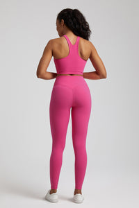 Bare Shoulder Blade Bra + Sports Leggings 2-Piece Set