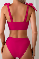 Women's Twist-Front Bra Two Piece Bikini Set