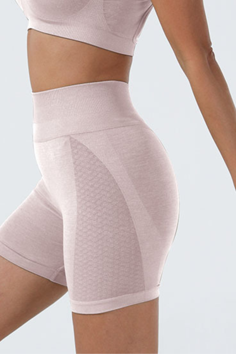 Women's Sports Pleated Buttocks Lift  Seamless Shorts