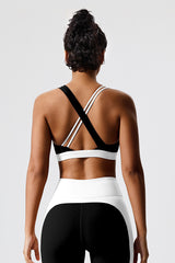 Women Eco-Friendly Fabrics Cross Back Color Collision With Padded Running Casual Sports Fitness Yoga Tank Tops