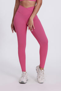 Women'S Bright Crossover High-Waisted Hip Lift Dance Stretch Cropped Pants