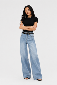Women's High-Waisted Loose Wide-leg Jeans