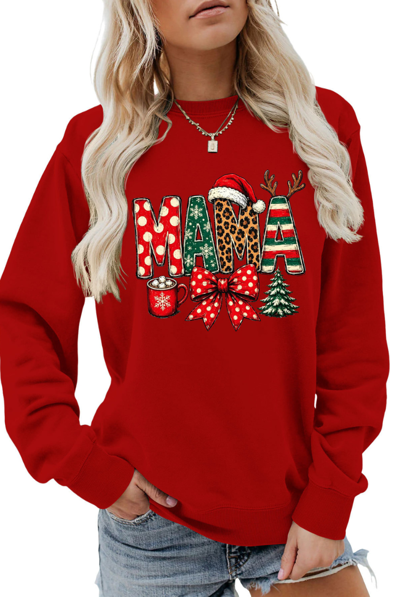 Women's Winter/Fall Christmas Santa Multi-color Pullover