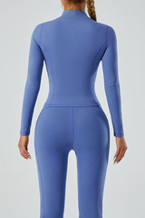 Women's stand-up collar with zipper sports jacket.