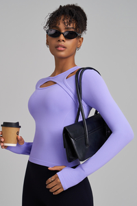 Refined long-sleeved sports top