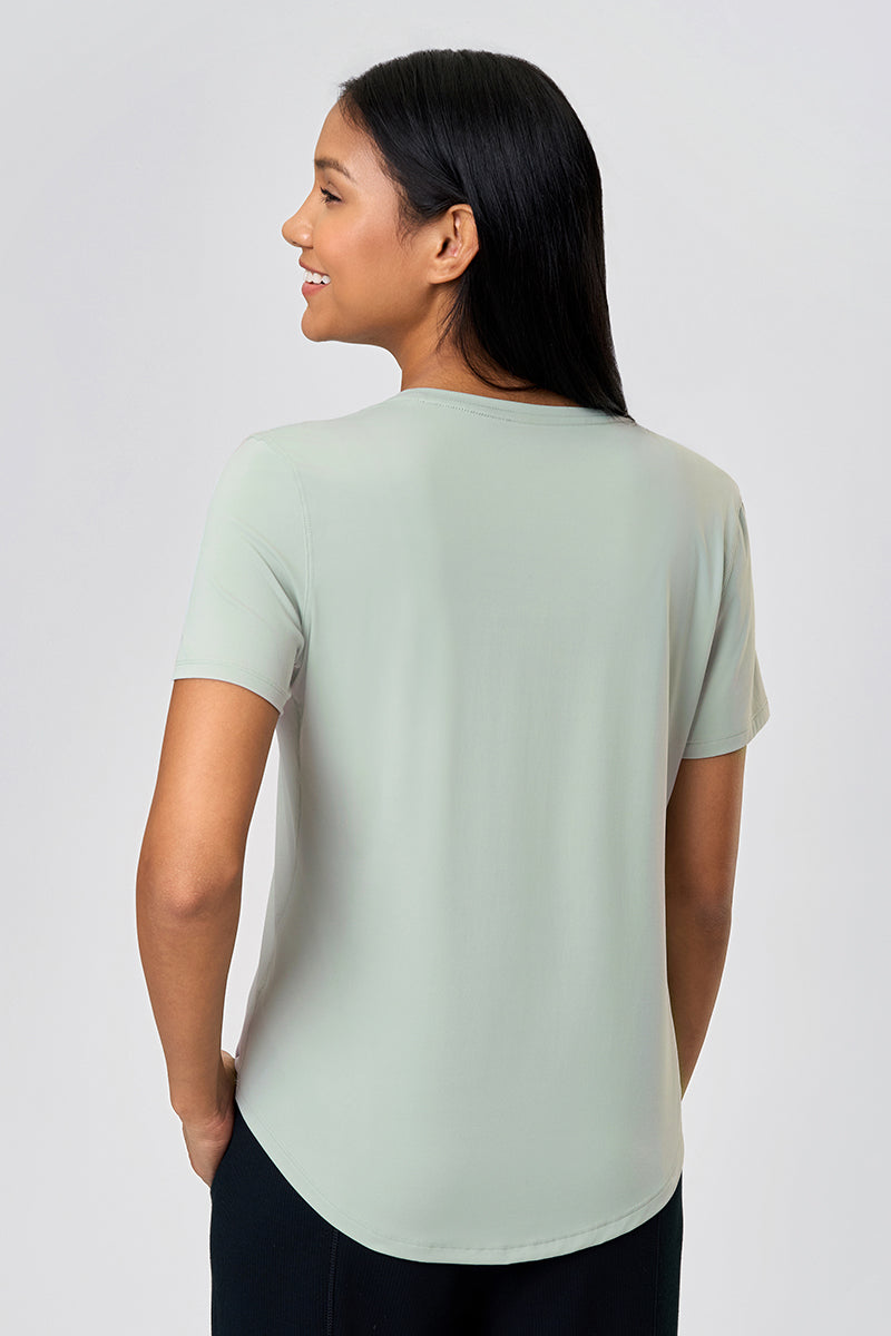 Women Lightweight Loose Brushed Breathable Quick-Dry Yoga Running Short-Sleeve Shirt