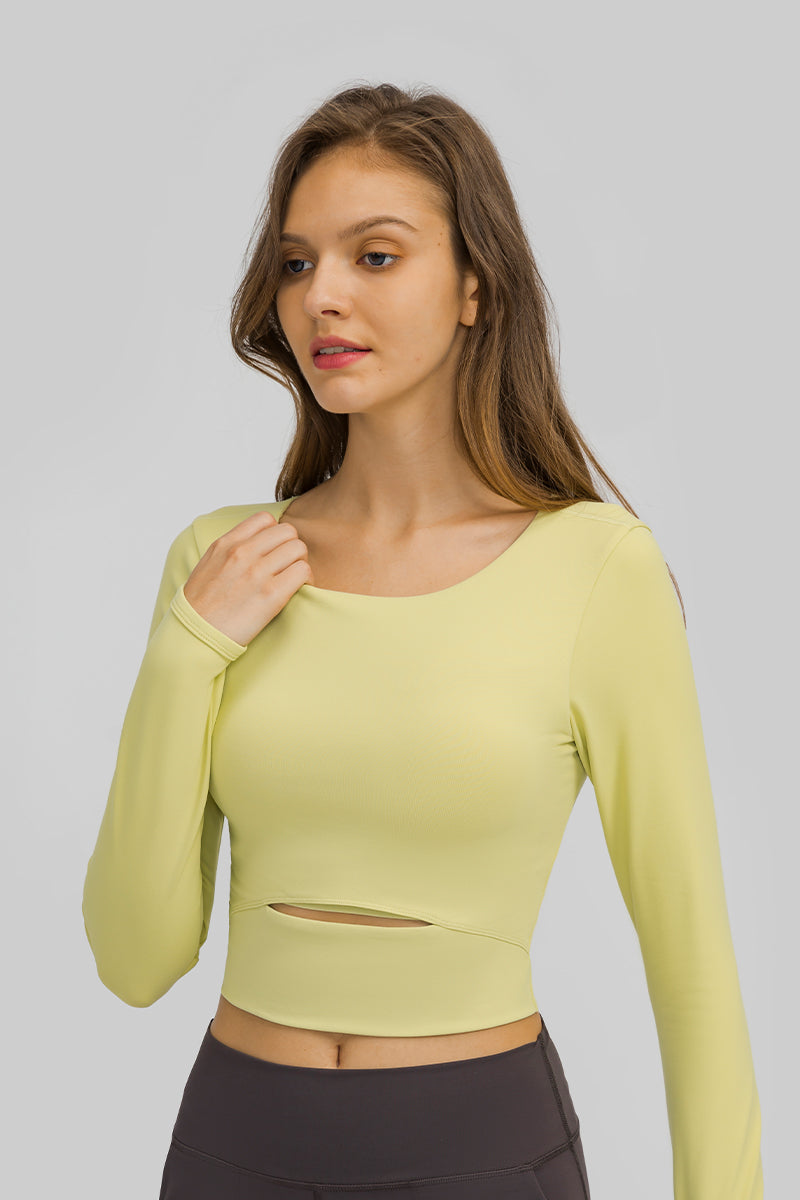 Women'S Yoga Slim Fit Long Sleeved Thumbhole