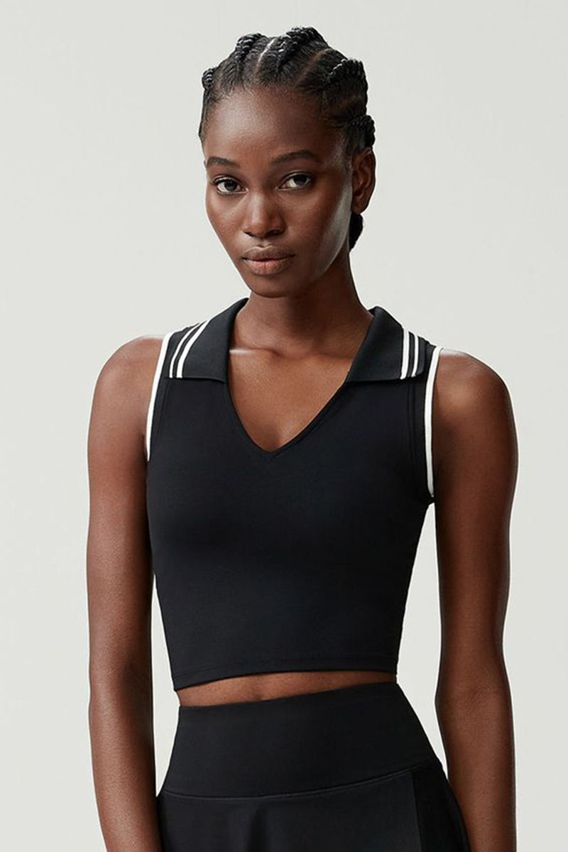 Women Stand Collar Tennis Vest Quick Dry Sports Bra Top