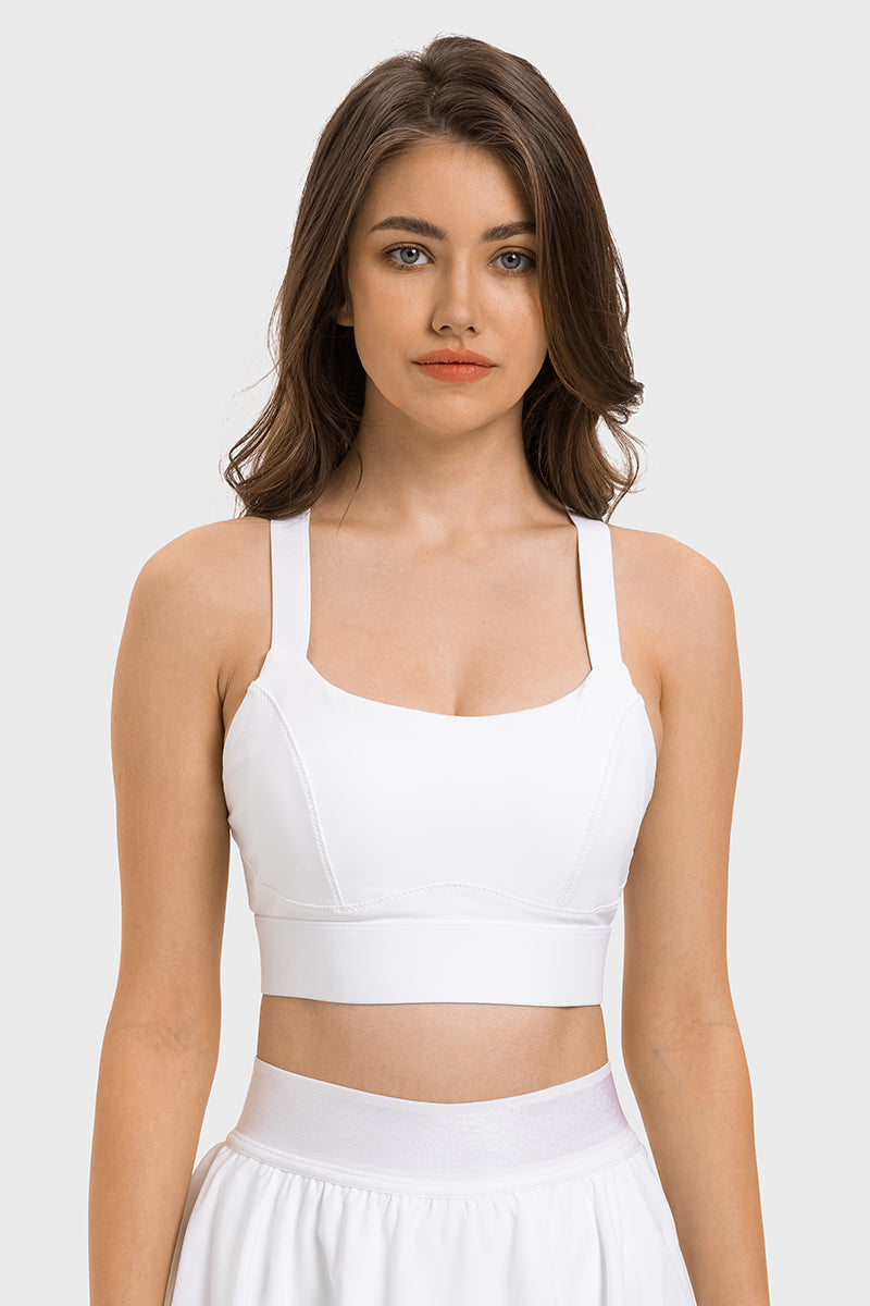 Women's High Stretch Gathering Clasp Sports Bra