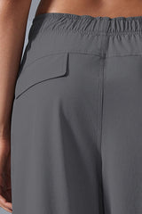 Women Loose Straight Leg Casual Drawstring Jogger Workout Parachute Pants