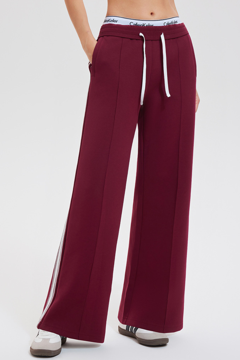 Women's Athletic Color-Blocked Straight-Leg Pants