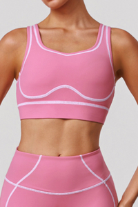 Women's Color-Blocked Open-Back Shaping Sports Bra